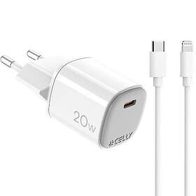 Celly UPTC1USBC20WCTL GaN 1 x USB-C PD 20W + Lightning Kabel