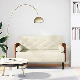 vidaXL Loveseat soffa med dynor gräddvit 110 cm sammet