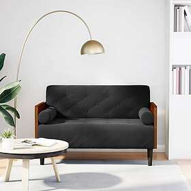 vidaXL Loveseat soffa med dynor svart 110 cm sammet