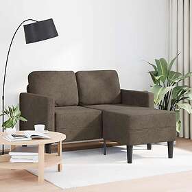 vidaXL 2-sitssoffa med schäslong L-formad mörkgrå 125 cm konstläder