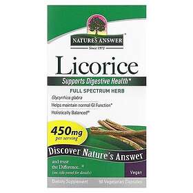 Nature's Answer Licorice Root, 450mg 90 Vege Capsules