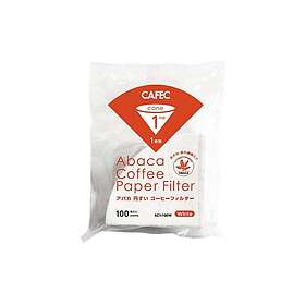 Cafec ABACA Cone-Shaped filterpapper 1 kopp. vit 100 st