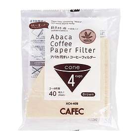 Cafec ABACA Cone-Shaped filterpapper 4 koppar. brun 40 st