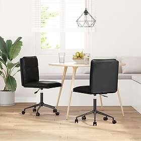 vidaXL Matstolar 2 st svart konstläder