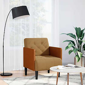 vidaXL Soffstol med armstöd brun 55 cm sammet