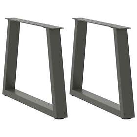 vidaXL Matbordsben V-formade 2 st antracit 60x(42-43,3) cm stål