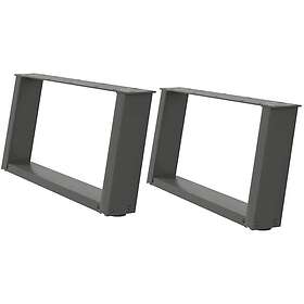 vidaXL Soffbordsben U-formade 2 st antracit 60x(30-31) cm stål