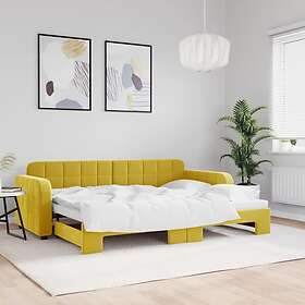 vidaXL Dagbädd utdragbar gul 80x200 cm sammet