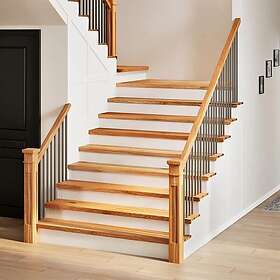 vidaXL Trappstegsmattor 8 pcs ljusbrun 120x25x2 cm massiv ek