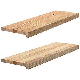 vidaXL Fönsterbänkar 2 st obehandlad 80x30x2 cm massiv ek