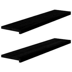 vidaXL Fönsterbänkar 2 st mörkbrun 110x25x2 cm massiv ek