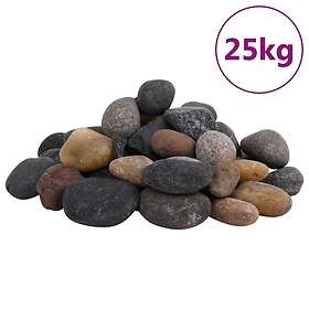 vidaXL Polerad småsten 25kg blandade färger 5-8 cm