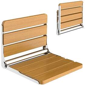 Siege de Douche Mural Rabattable Tabouret de Douche Pliable Mural 200kg Bois-2