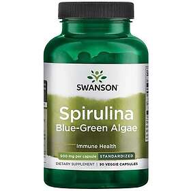 Swanson Spirulina Blue-Green Algae 10% Phycocyanin, 500mg 90 vcaps