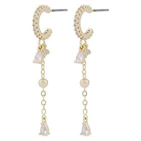 Snö Of Sweden Seine Oval Pendant Earrings Gold Clear Onesize