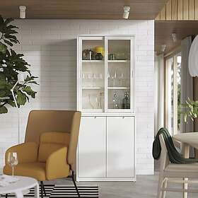 IKEA TONSTAD förvkomb m skjutbara vitrindörrar 81x47x201 cm