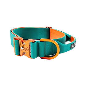 Orange BullyBillow Combat Hundhalsband med Handtag Turkos och 5 cm (M)