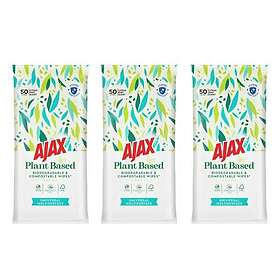 Ajax Plant Based Biodegradable & Compostable Wipes Citrus Mint Scent 3 x 50 st 