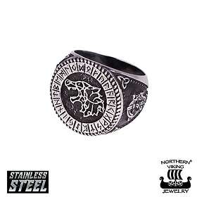 Northern Viking Jewelry Fenrir Rune ring NVJSO028_23mm