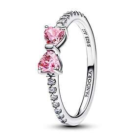 Pandora Timeless Bow silver ring pink cz 193510C01 