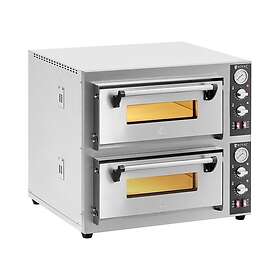 Royal Catering Elektrisk pizzaugn - 4+4 x 25 cm 2 kammare 8400 W