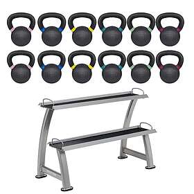 HE Fitness Kettlebell Paket 2X (8-32)kg Inklusive Ställ