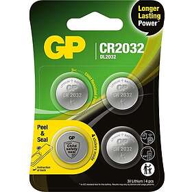 GP Batteries Litium Knappcell CR2032, 3V, 4-pack