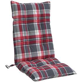 vidaXL Stolsdynor hög rygg 2 st rödrutig oxfordtyg