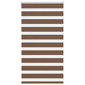 vidaXL Rullgardin zebra brun 90x100 cm tyg bredd 85,9 cm polyester