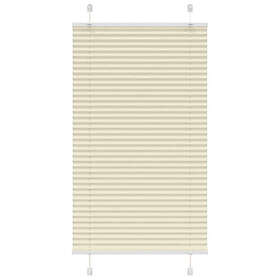 vidaXL Plisserad persienn cremefärgad 75x100 cm tyg bredd 74,4 cm