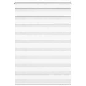 vidaXL Rullgardin zebra vit 110x100 cm tyg bredd 105,9 cm polyester