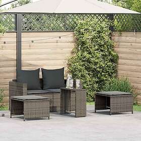 vidaXL Salon de jardin 5 pièces avec coussins empilable gris