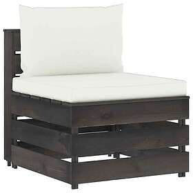 vidaXL Mittensektion med dynor till pallsoffa grå tryckimpregnerat trä 3068122