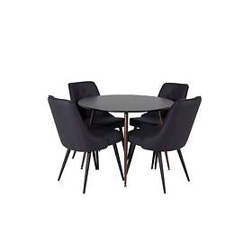 Venture Home Plaza Matgrupp 100cm Rund Med 4 Velvet Deluxe Stolar 