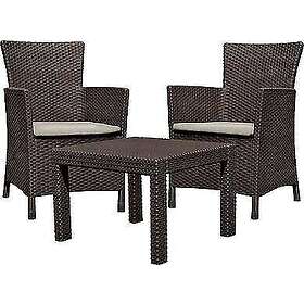 Keter Garden Furniture Rosario Brown Set 2 Armchairs Table 