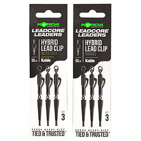 Korda Leadcore leader Hybrid Lead Clip Gravel, 3 pack