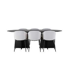 Venture Home Bootcut Matgrupp 230 cm Oval med 6 Evelina stolar Svart Matgrupper 