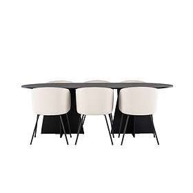 Venture Home Bootcut Matgrupp 230 cm Rektangulär med 6 Berit stolar Beige Matgru