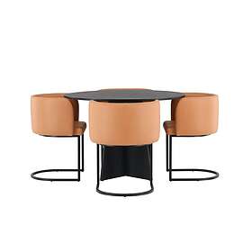Venture Home Bootcut Matgrupp 110 cm Rund med 4 Simrishman stolar Svart Matgrupp