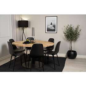 Venture Home Cirebon Matgrupp 140 cm Rund med 6 Polar stolar Svart Matgrupper Br