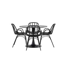 Venture Home Glade Matgrupp 100 cm Rund med 4 Dyrön stolar Svart Matgrupper