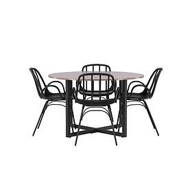 Venture Home Durango Matgrupp 120 cm Rund med 4 Dyrön Stolar Valnöt Matgrupper B