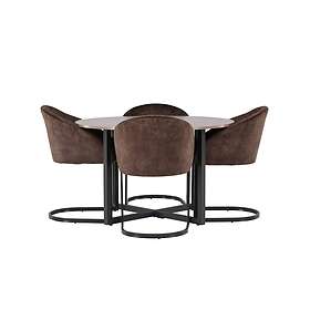 Venture Home Durango Matgrupp 120 cm Rund med 4 Evening Stolar Valnöt Matgrupper