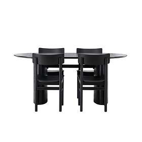 Venture Home Isolde Matgrupp 180 cm Oval med 4 Montros stolar Svart Matgrupper