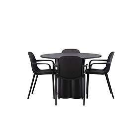 Venture Home Olivia Matgrupp 110 cm Rund med 4 Baltimore Stolar Svart Matgrupper