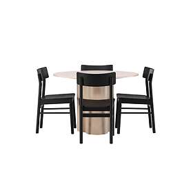 Venture Home Olivia Matgrupp 110 cm Rund med 4 Montros stolar Whitewash Matgrupp