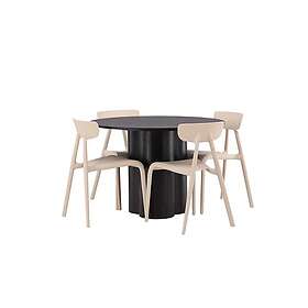 Venture Home Olivia Matgrupp 110 cm Rund med 4 Ursholmen Stolar Beige Matgrupper Beige,Svart