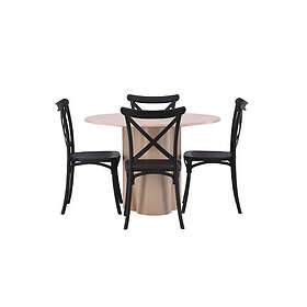 Venture Home Olivia Matgrupp 110 cm Rund med 4 Crosett stolar Whitewash Matgrupp