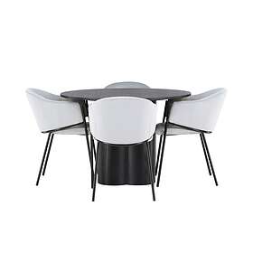 Venture Home Olivia Matgrupp 110 cm Rund med 4 Evelina Stolar Svart Matgrupper