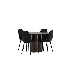 Venture Home Olivia Matgrupp 110 cm Rund med 4 Polar stolar Svart Matgrupper Bru